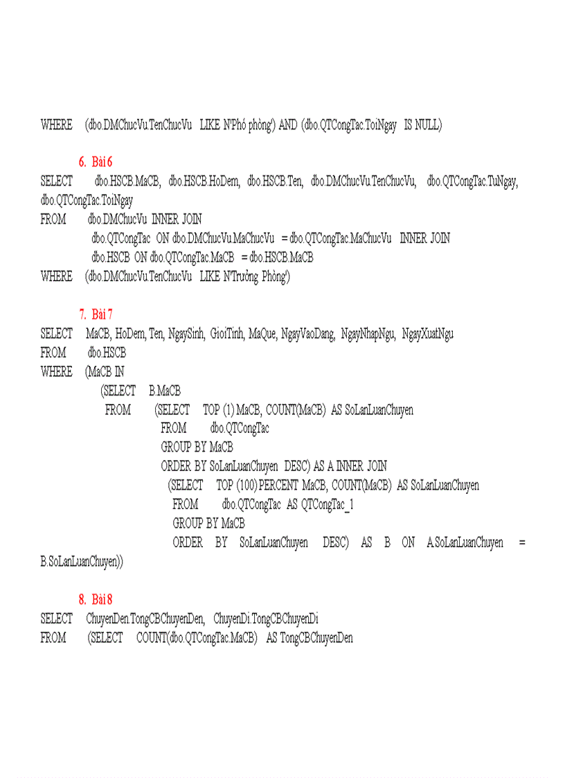 image for page Bài tập sql