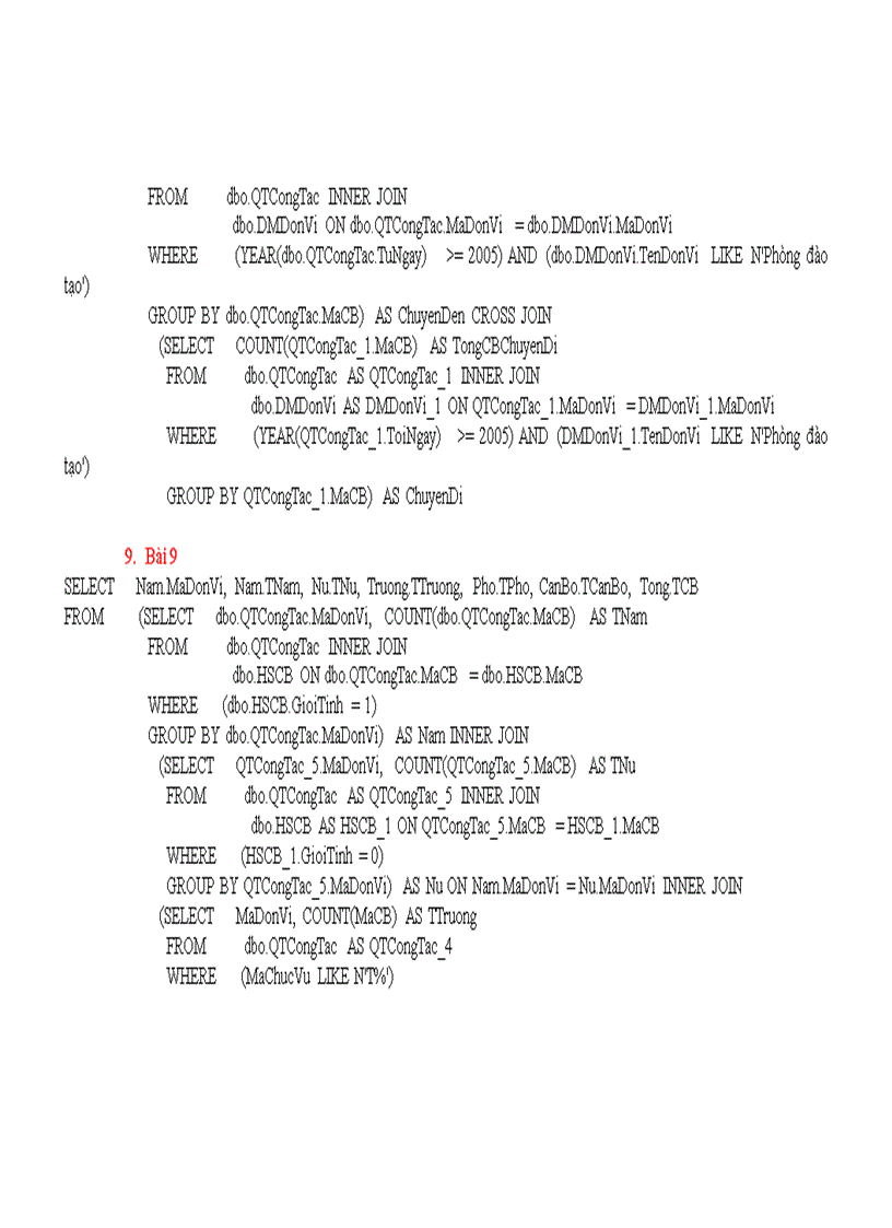 image for page Bài tập sql
