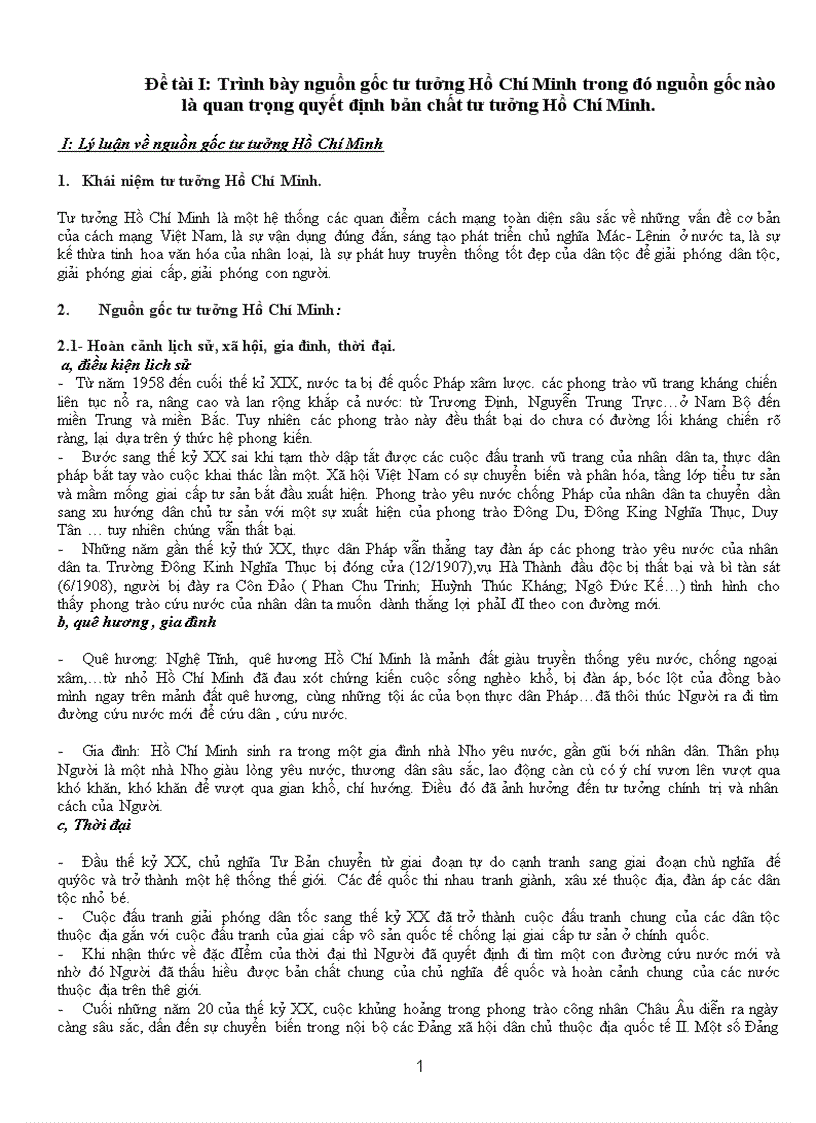 image for page Trình bày nguồn gốc tư tưởng Hồ Chí Minh trong đó nguồn gốc nào là quan trọng quyết định bản chất tư tưởng Hồ Chí Minh