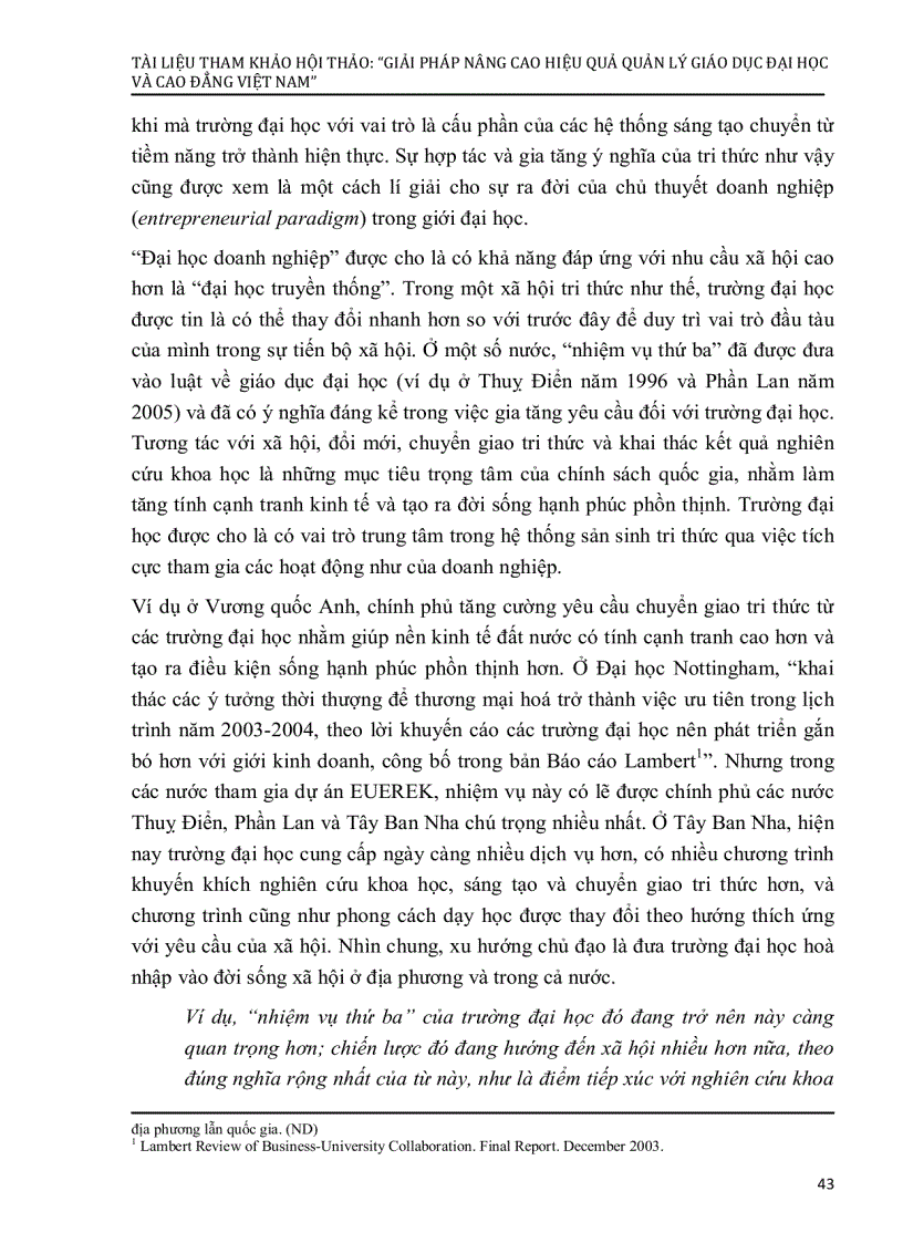 image for page Tài liệu tham khảo hội thảo giải pháp nâng cao hiệu quả quản lý giáo dục đại học và cao đẳng việt nam