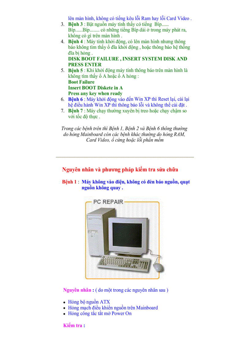 image for page Hướng dẫn sửa chữa máy tinh