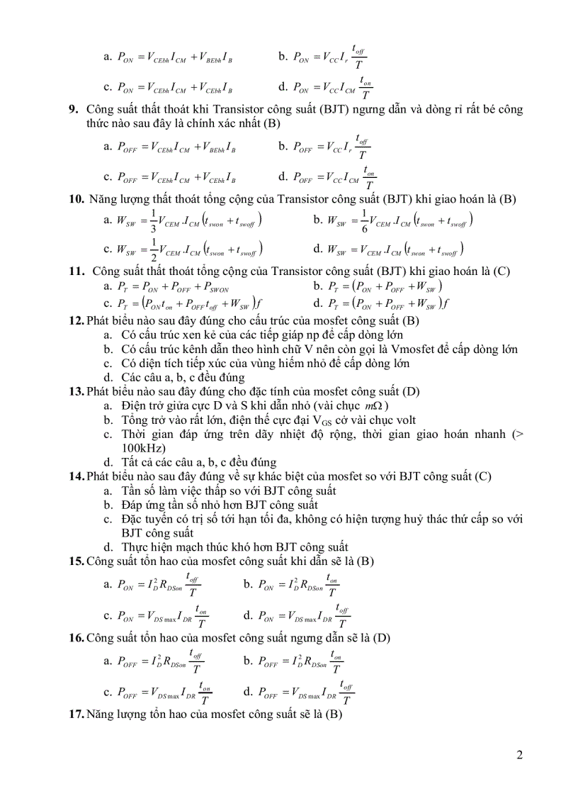 image for page Trắc nghiệm điện tử công suất