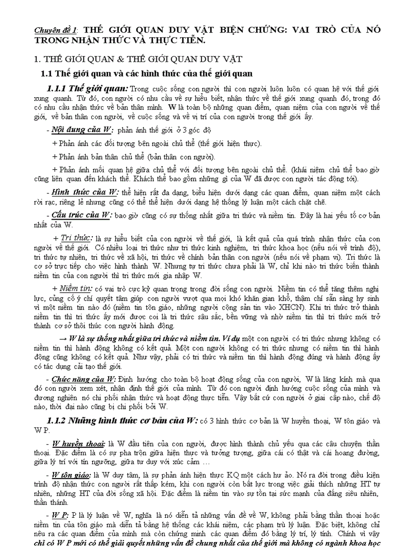 image for page Thế giới quan duy vật biện chứng Vai trò của nó trong nhận thức và thực tiễn