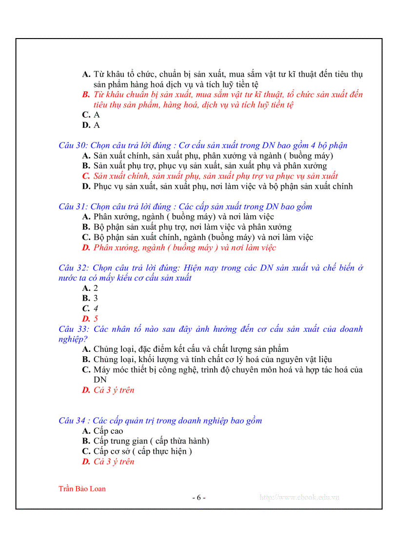 image for page Tài liệu 246 câu hỏi và đáp án quản trị doanh nghiệp