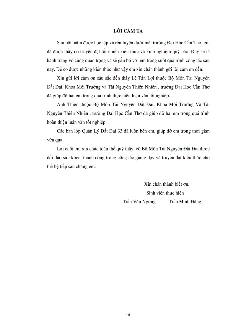 image for page Xác định mức độ ảnh hưởng của các yếu tố tác động đến giá đất và thực trạng giá trị sử dụng đất làm cơ sở cho việc định giá đất trên địa bàn quận ninh kiều thành phố cần thơ