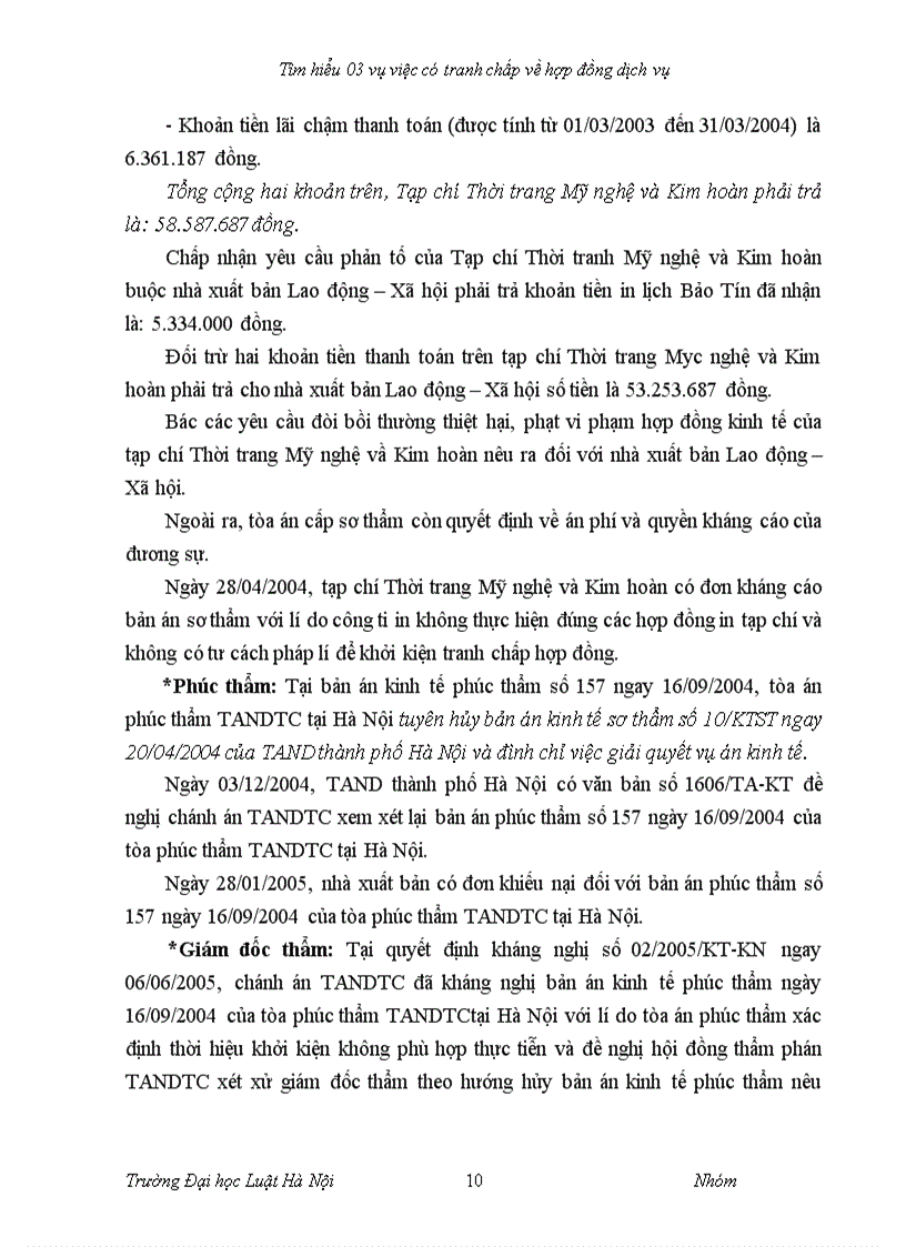 image for page Ba vụ án tranh chấp hợp đồng dịch vụ