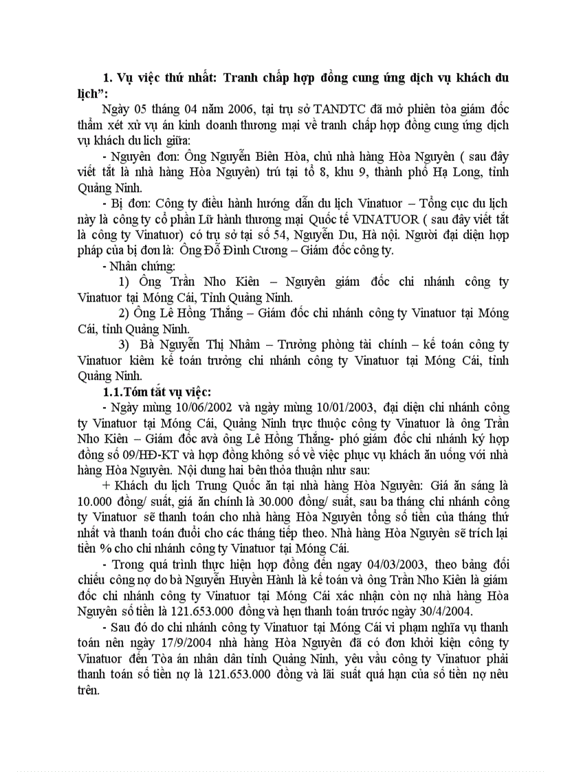 image for page Ba vụ án tranh chấp dịch vụ