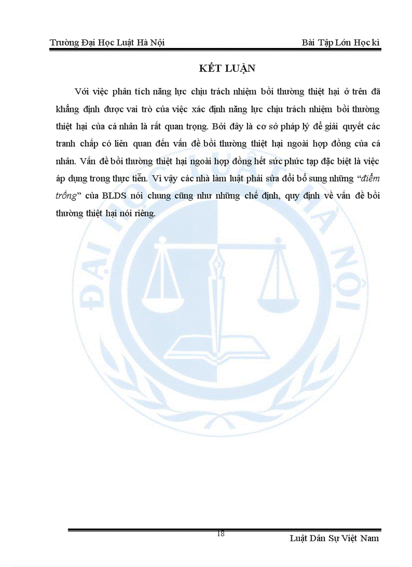 image for page Đề số 12 Năng lực chịu trách nhiệm bồi thường thiệt hại của cá nhân do gây thiệt hại ngoài hợp đồng Một số vấn đề lý luận và thực tiễn