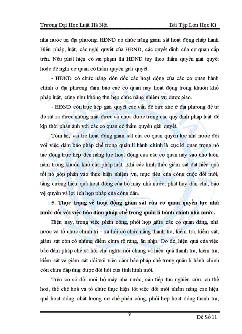 image for page Phân tích vai trò hoạt động giám sát cửa cơ quan quyền lực nhà nước đối với việc đảm bảo pháp chế trong quản lí hành chính nhà nước