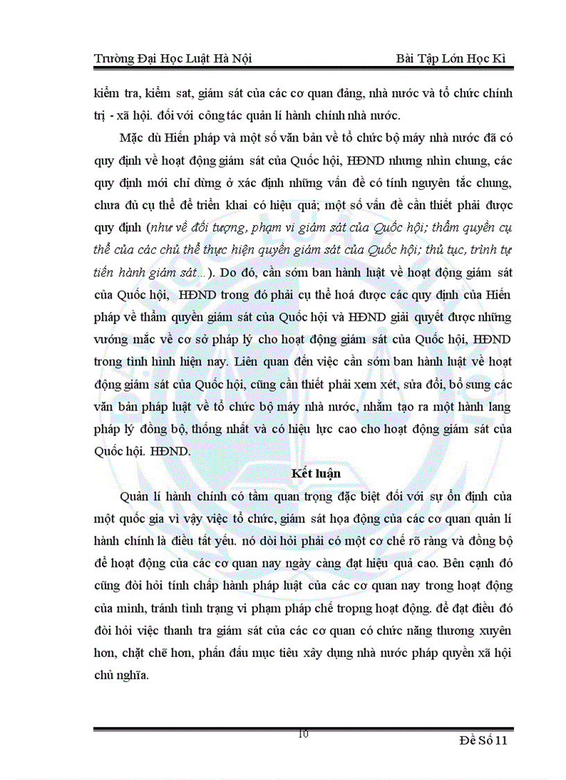 image for page Phân tích vai trò hoạt động giám sát cửa cơ quan quyền lực nhà nước đối với việc đảm bảo pháp chế trong quản lí hành chính nhà nước