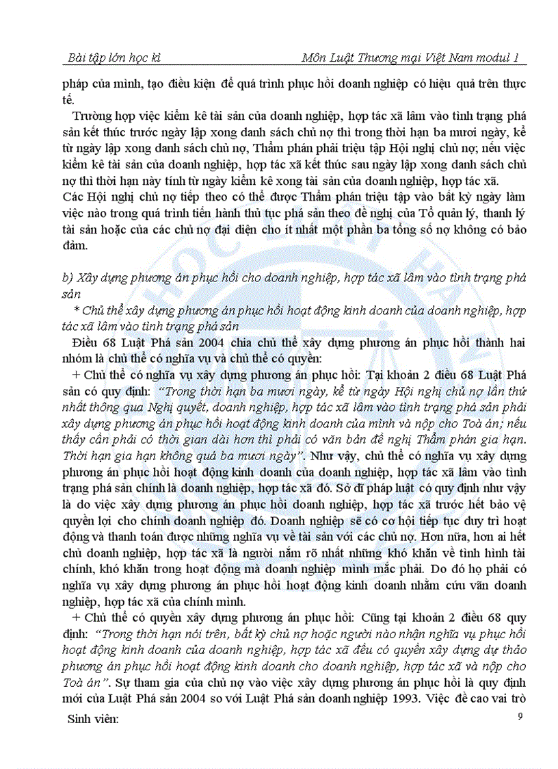 image for page Một số vấn đề cơ bản về thủ tục phục hồi hoạt động kinh doanh của doanh nghiệp hợp tác xã lầm vào tình trạng phá sản được quy định tại Luật Phá sản 2004