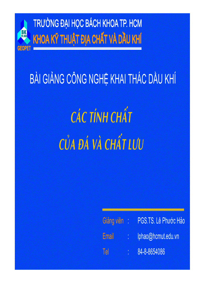 image for page Bài giảng công nghệ khai thác dầu khí