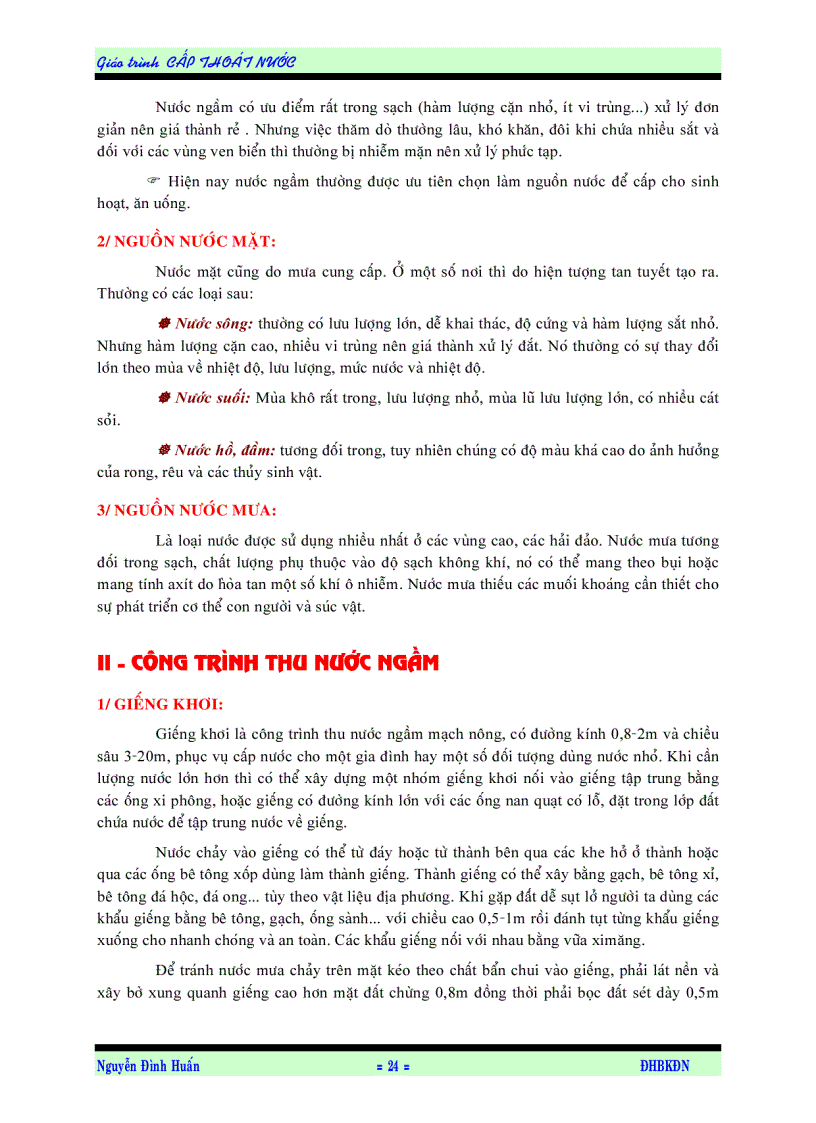 image for page Bài giảng cấp thoát nước Tài liệu của ĐH Đà Nẵng