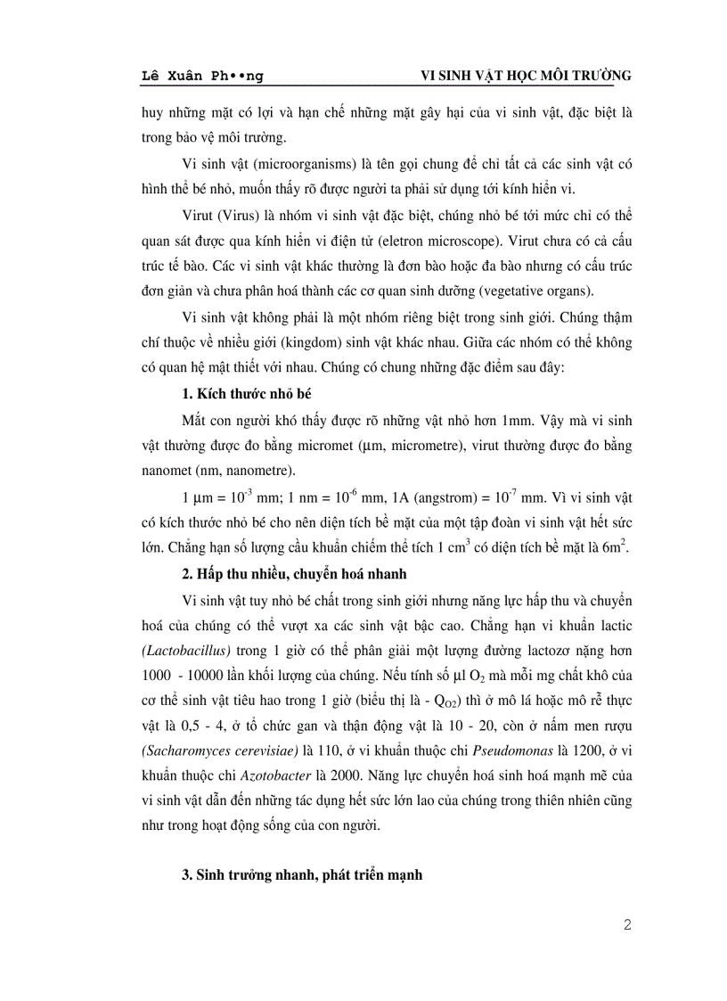 image for page Giáo trình VI SINH VAT HỌC MÔI TRƯỜNG