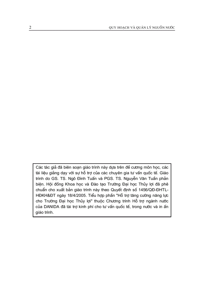 image for page Giáo trình quy hoạch và quản lý nguông nước