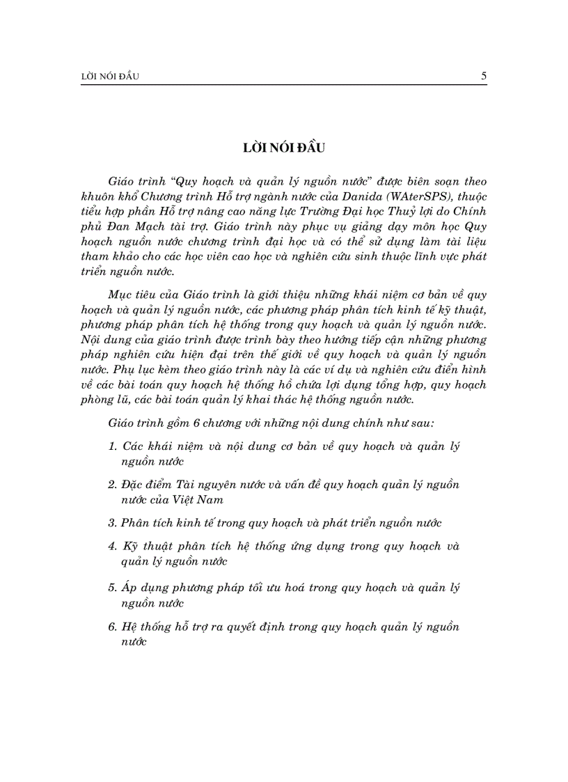 image for page Giáo trình quy hoạch và quản lý nguông nước