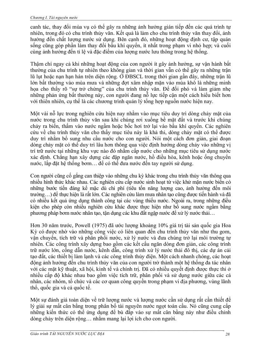 image for page Giáo trình TÀI NGUYÊN NƯỚC LỤC ĐỊA
