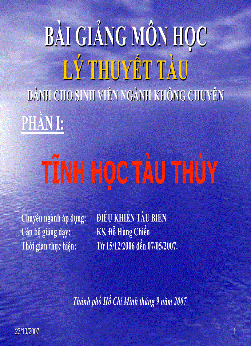 Bài giảng lý thuyết tàu