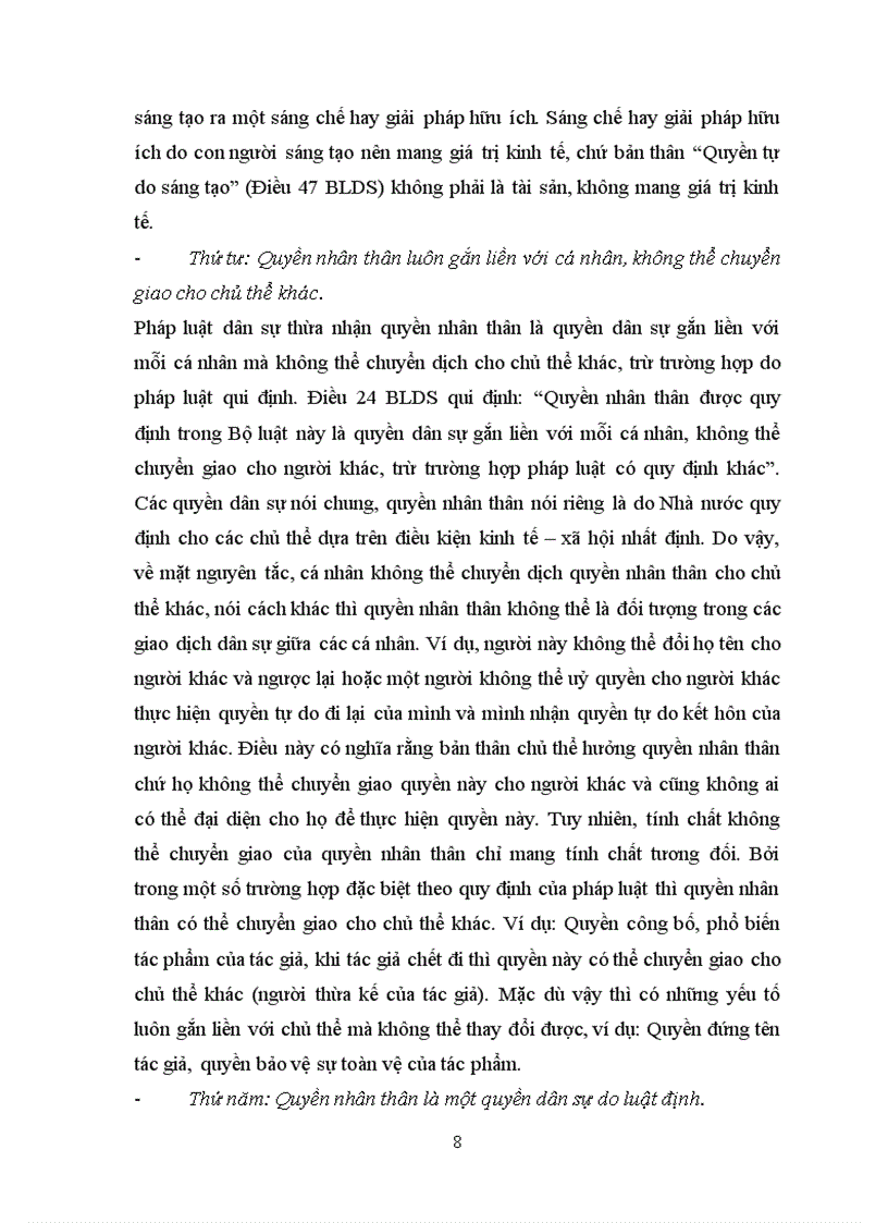 image for page Bài tập học kỳ dân sự Quyền nhân thân theo quy định trong Bộ luật dân sự Một số vấn đề lý luận và thực tiễn 8 điểm