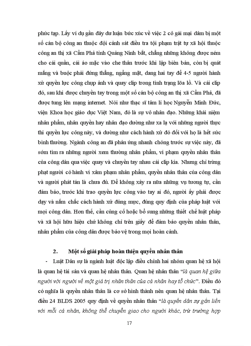 image for page Bài tập học kỳ dân sự Quyền nhân thân theo quy định trong Bộ luật dân sự Một số vấn đề lý luận và thực tiễn 8 điểm