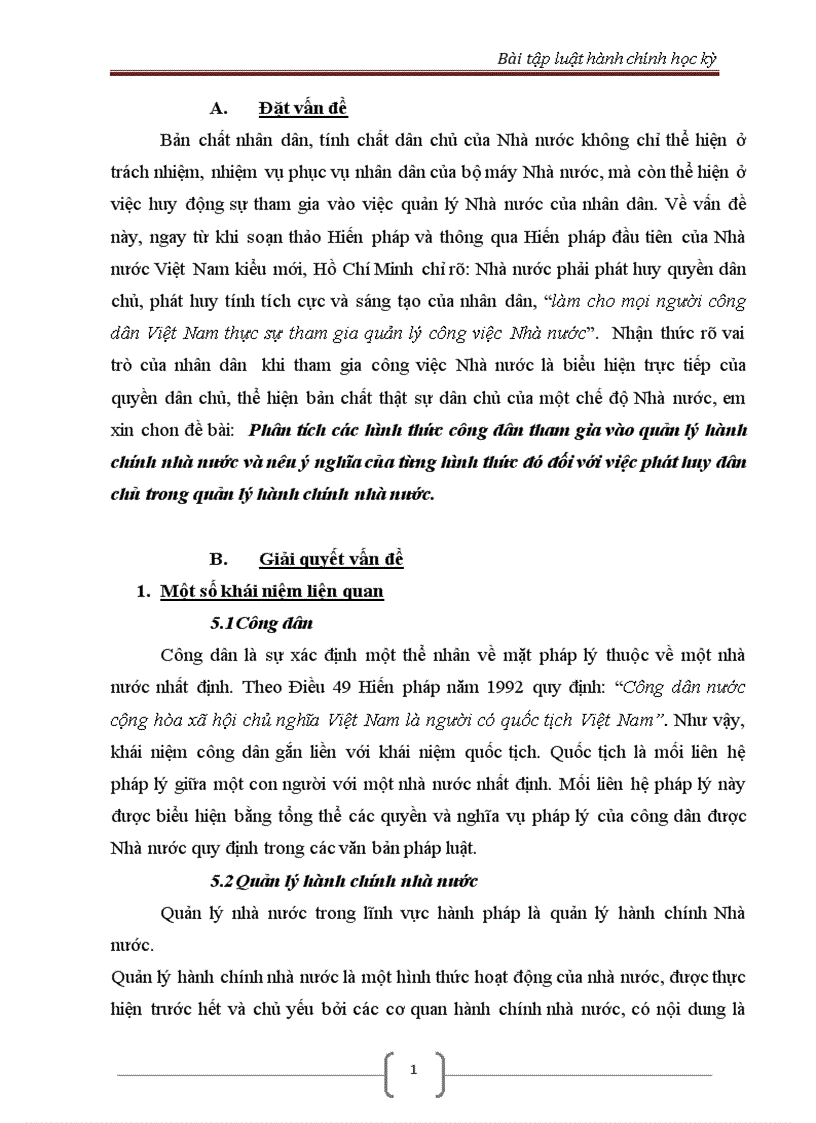 image for page Hành chính học kỳ Phân tích các hình thức công dân tham gia vào quản lý hành chính nhà nước và nêu ý nghĩa của từng hình thức đó đối với việc phát huy dân chủ trong quản lý hành chính nhà nước