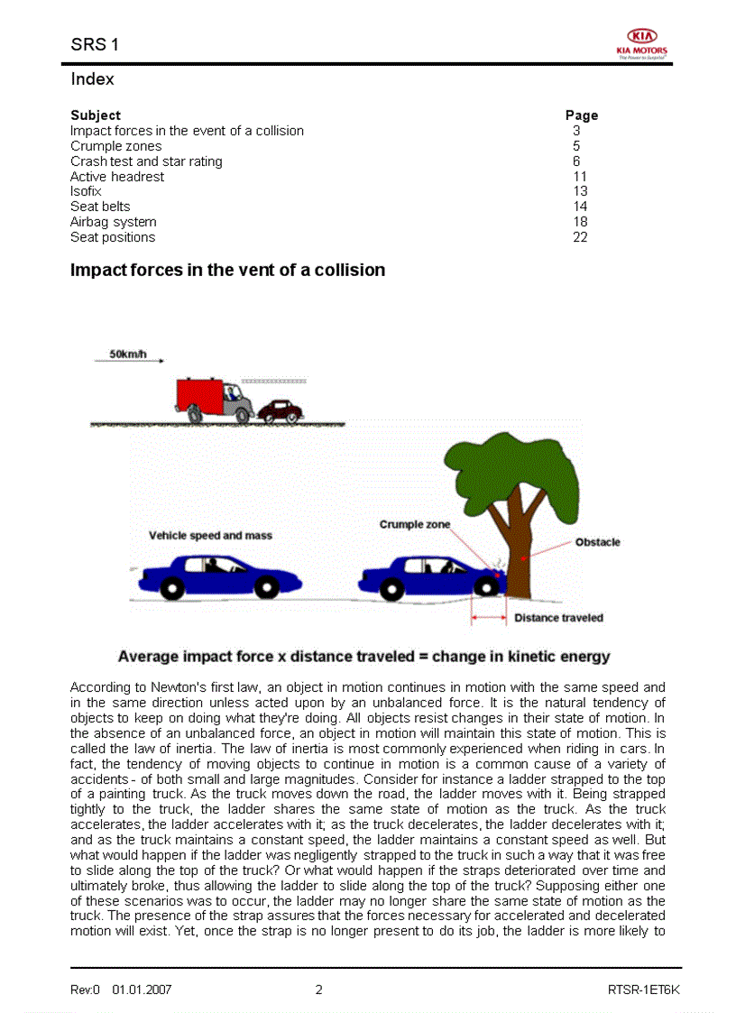 image for page Tài liệu đào tạo kỹ thuật của hãng xe KIA Phần bổ sung túi khí đai an toàn