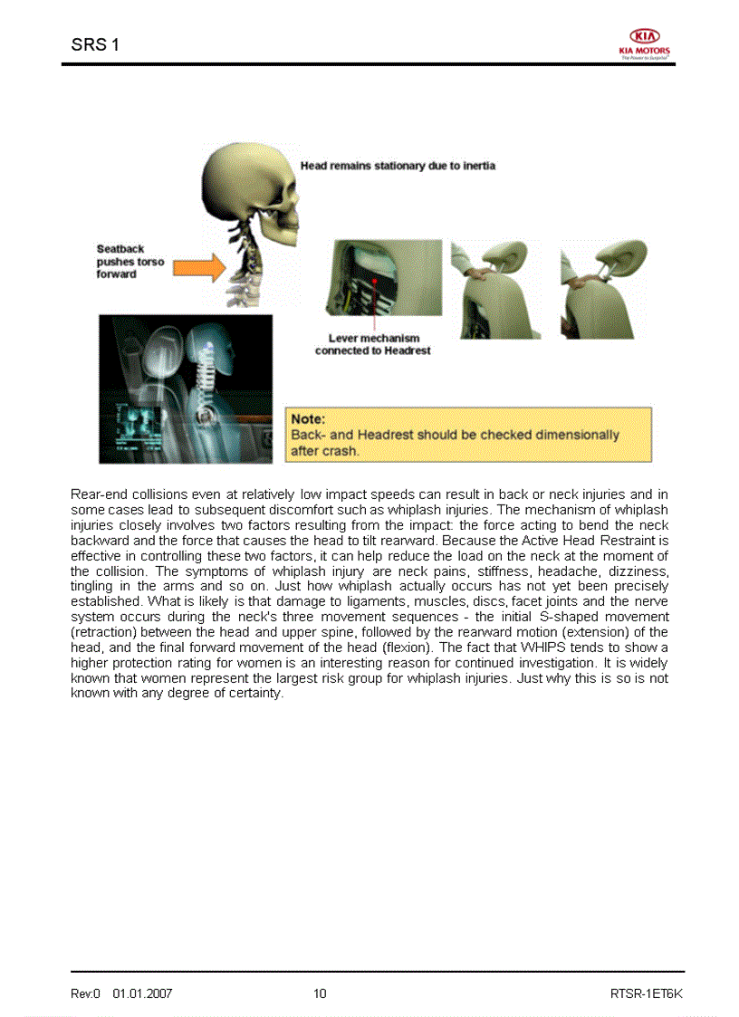 image for page Tài liệu đào tạo kỹ thuật của hãng xe KIA Phần bổ sung túi khí đai an toàn
