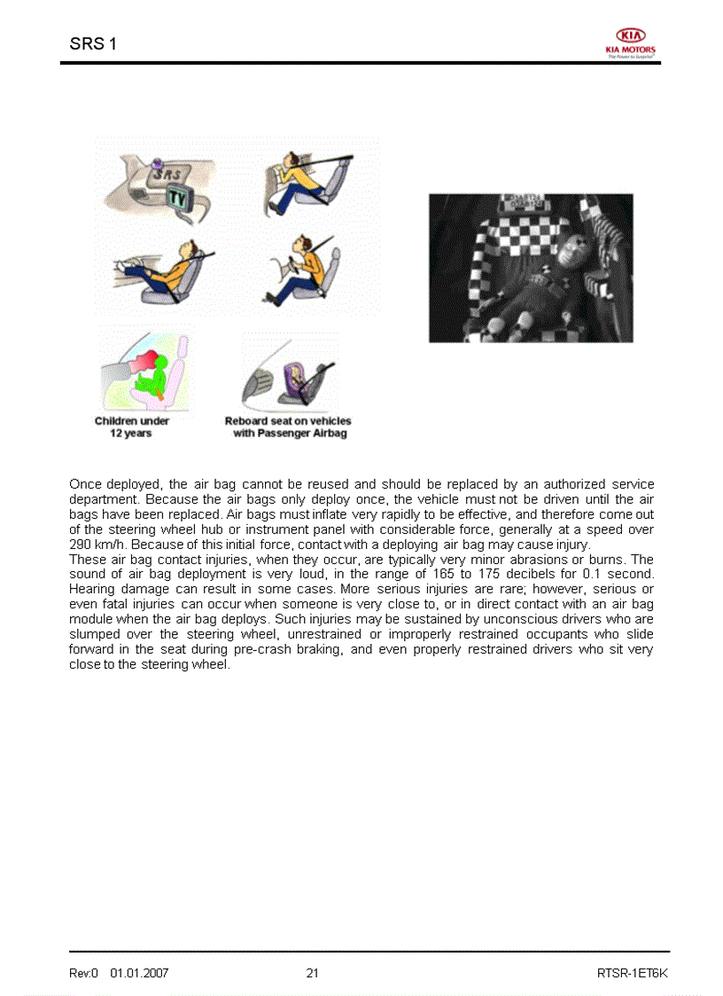 image for page Tài liệu đào tạo kỹ thuật của hãng xe KIA Phần bổ sung túi khí đai an toàn