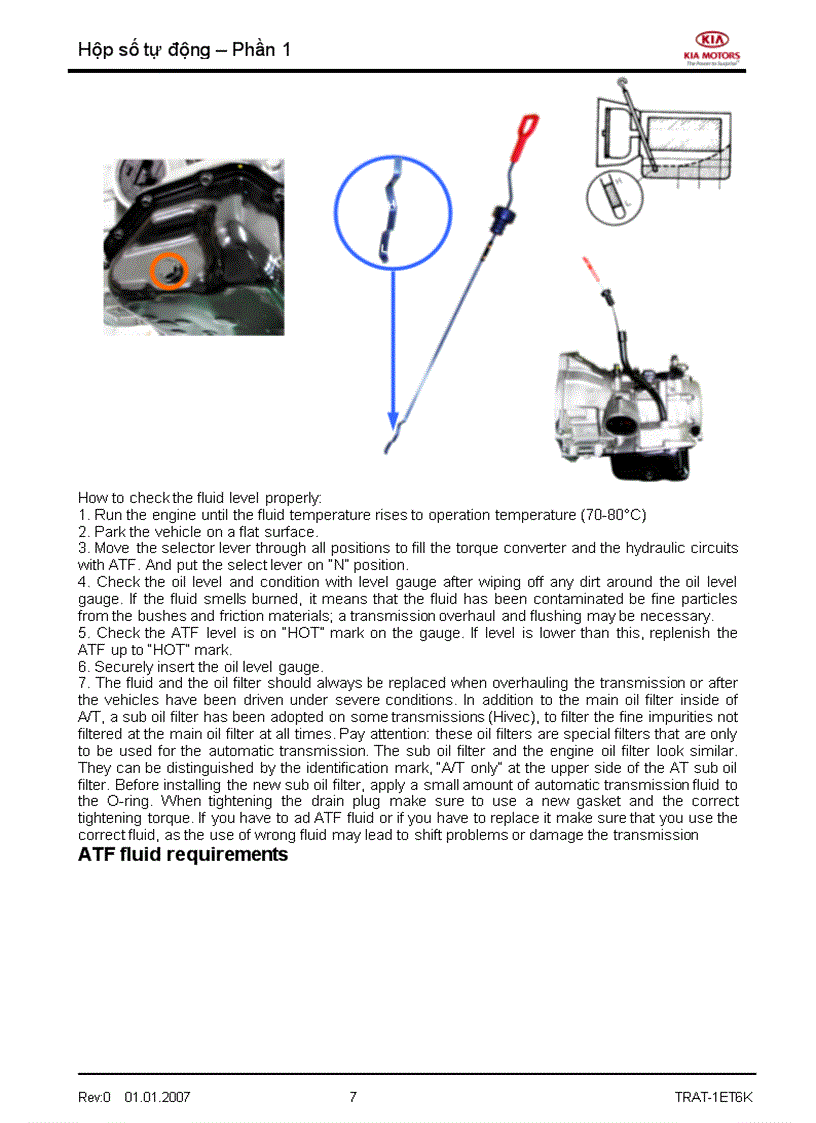 image for page Tài liệu đào tạo kỹ thuật của hãng xe KIA Phần hộp số tự động AT