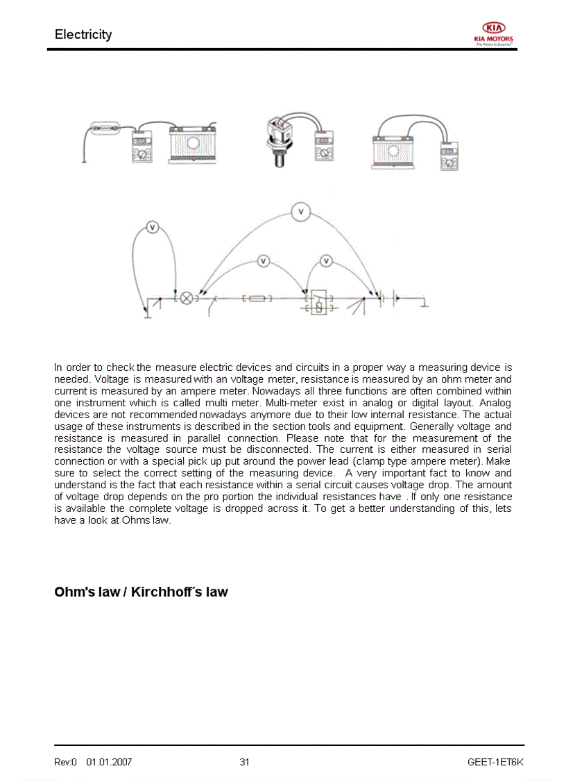 image for page Tài liệu đào tạo kỹ thuật của hãng xe KIA Phần hệ thống điện