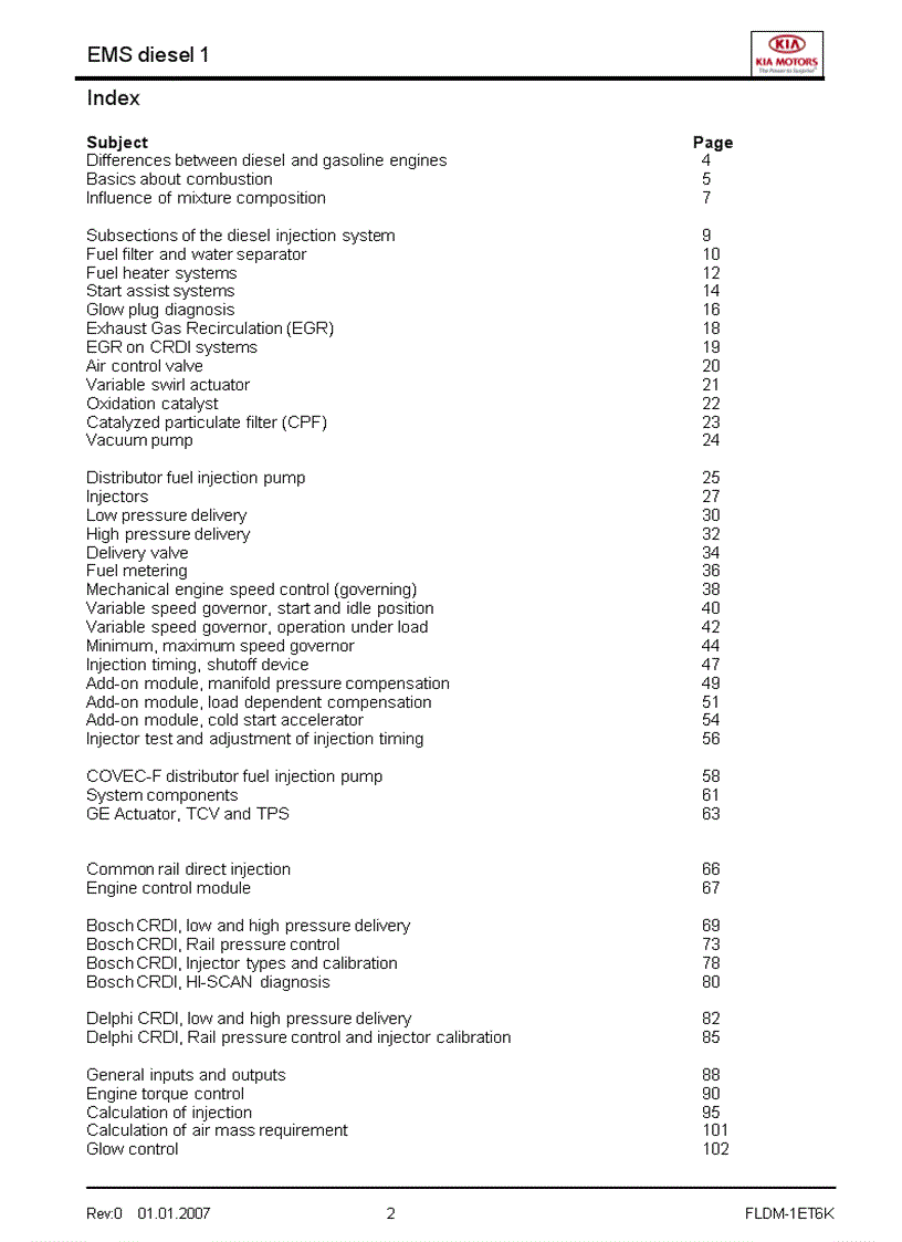 image for page Tài liệu đào tạo kỹ thuật của hãng xe KIA Phần hệ nhiên liệu điều khiển động cơ