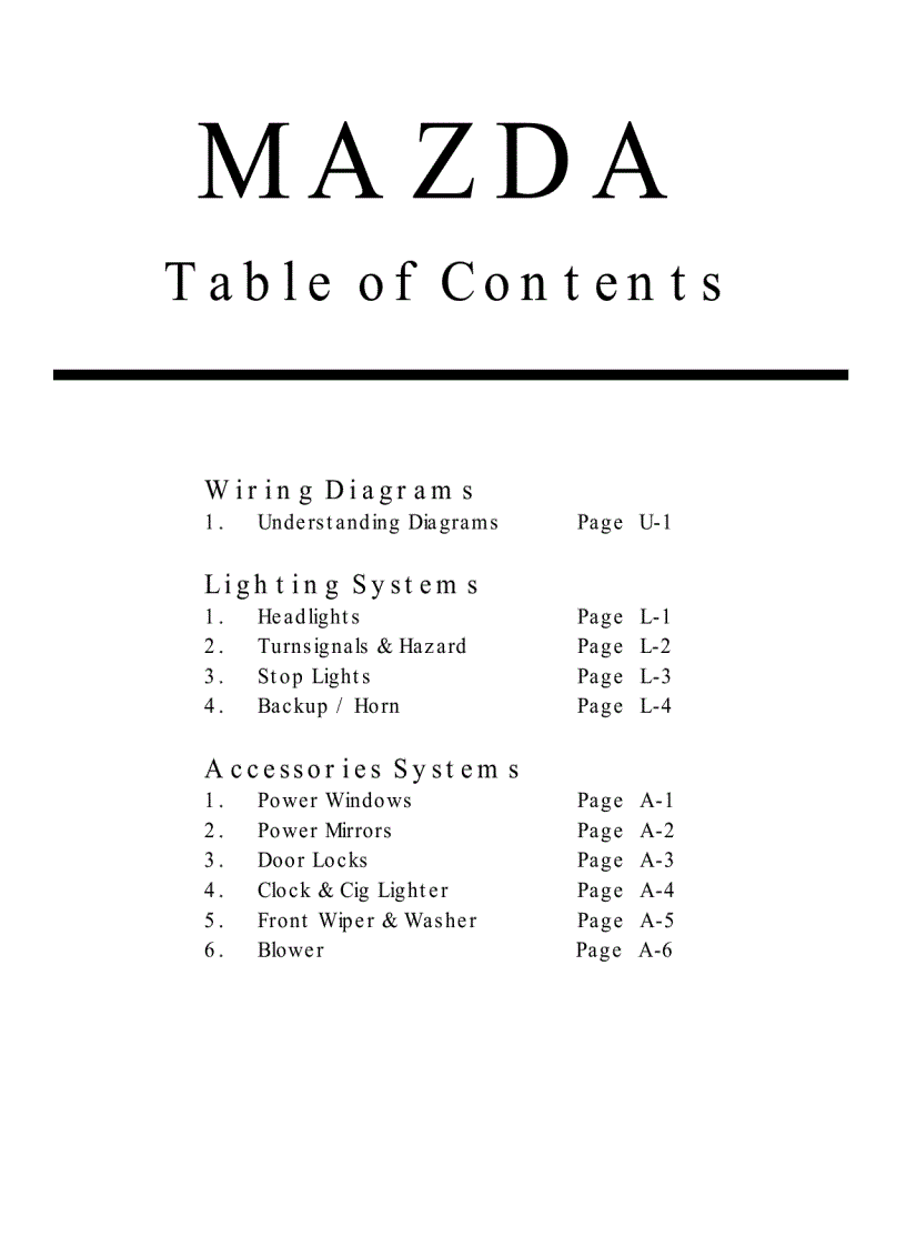 image for page Sơ đồ mạch điện xe mazda