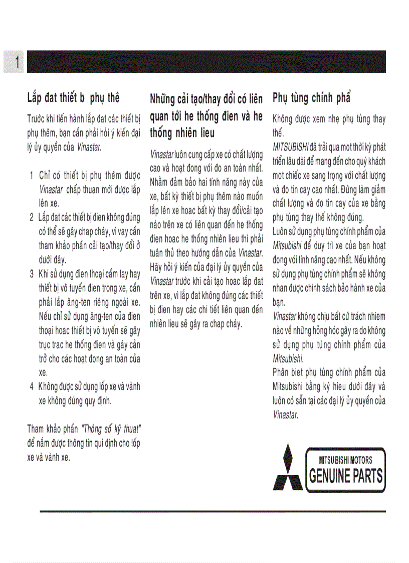 image for page Hướng dẫn sử dụng xe ô tô MITSUBISHI Jolie