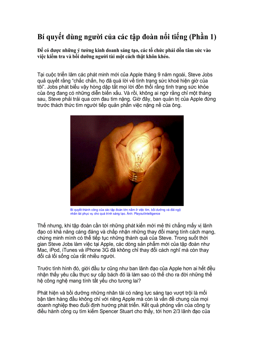 image for page Bí quyết dùng người của các Tập đoàn nổi tiếng