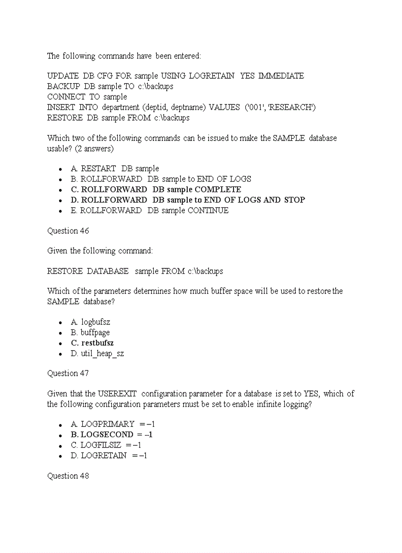 image for page Bộ đề thi trắc nghiệm thi chứng chỉ DB2 của IBM 2011 có đáp án 2