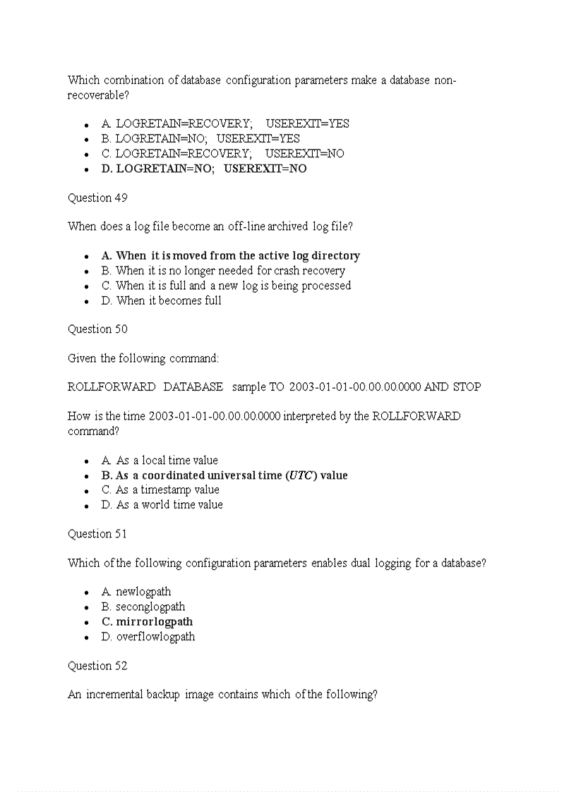 image for page Bộ đề thi trắc nghiệm thi chứng chỉ DB2 của IBM 2011 có đáp án 2