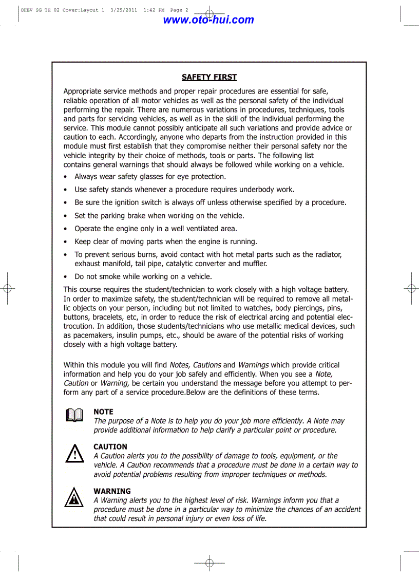 image for page Tài liệu đào tạo về công nghệ Hybrid trên xe KIA Optima 2011