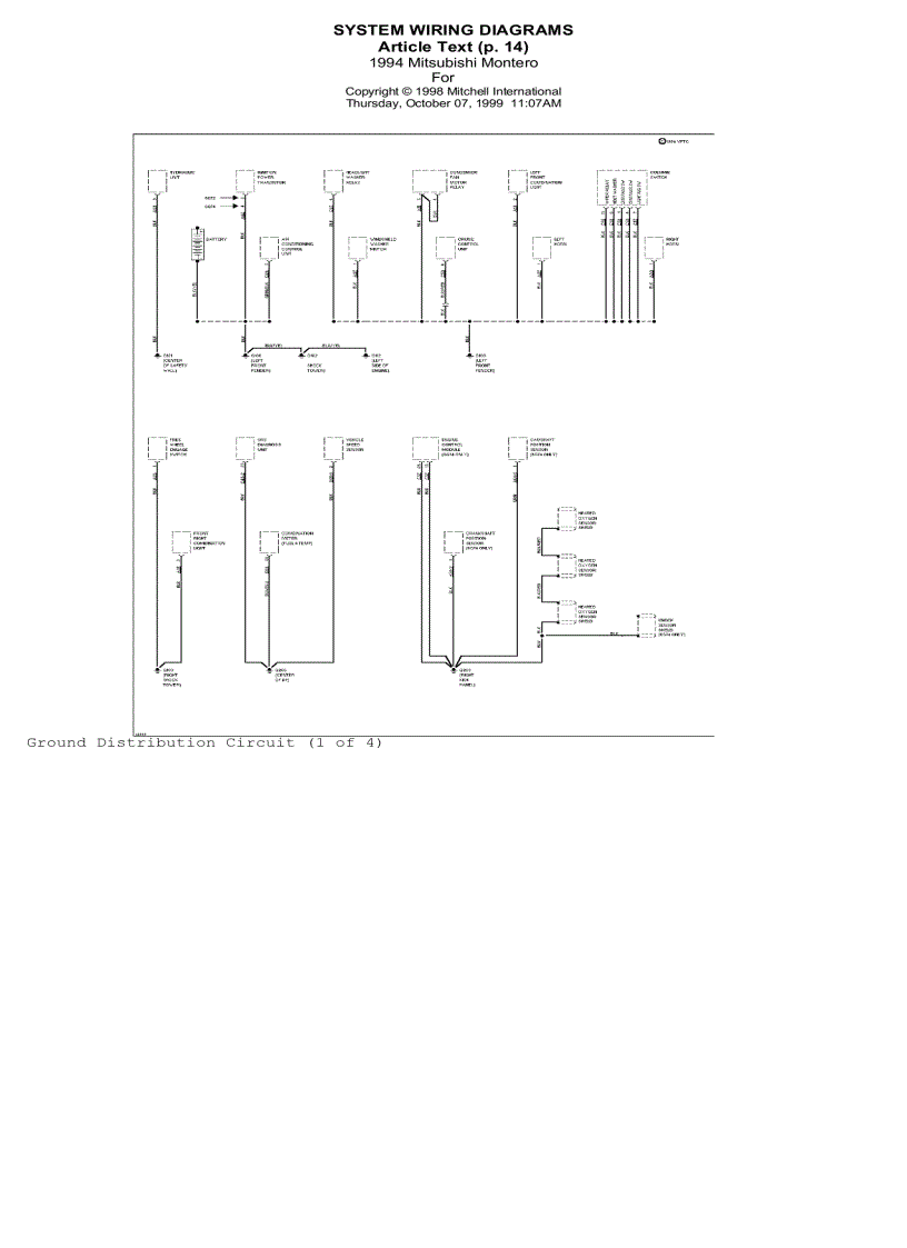 image for page Sơ đồ mạch điện xe ô tô Mitsubishi Pajero 4wd