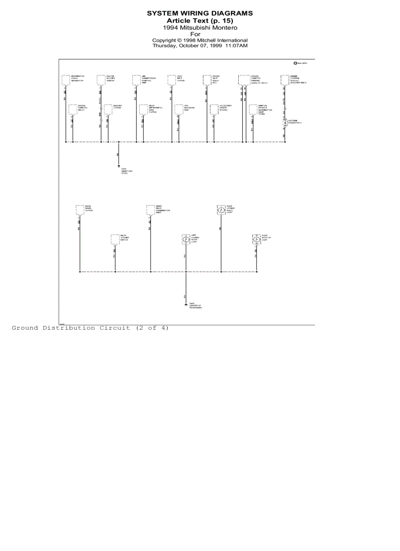 image for page Sơ đồ mạch điện xe ô tô Mitsubishi Pajero 4wd