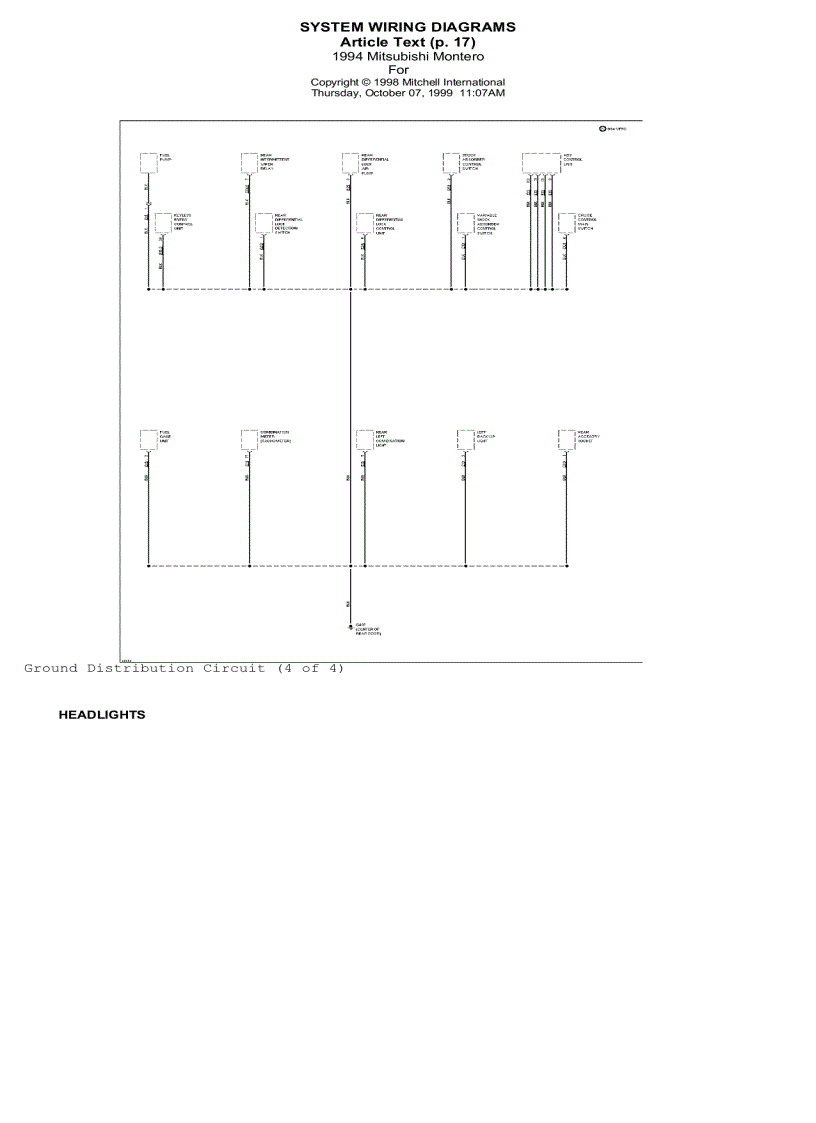 image for page Sơ đồ mạch điện xe ô tô Mitsubishi Pajero 4wd