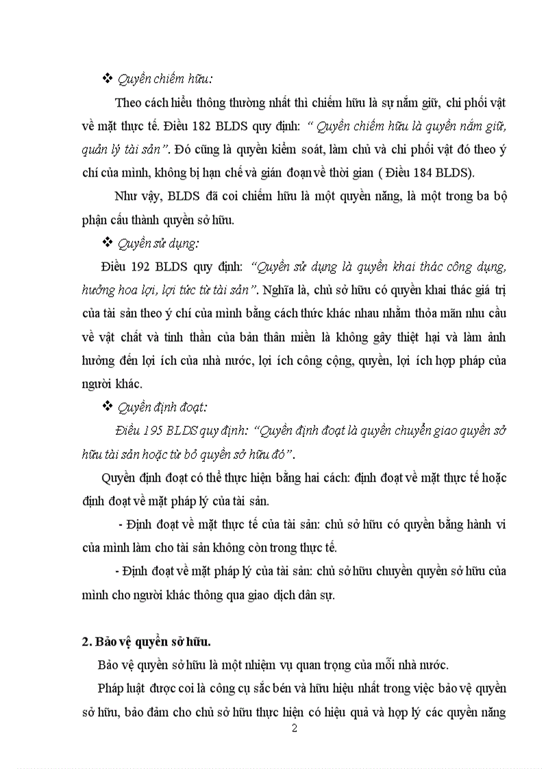 image for page Bt học kỳ môn luật dân sự 1 PHƯƠNG THỨC BẢO VỆ QUYỀN SỞ HỮU