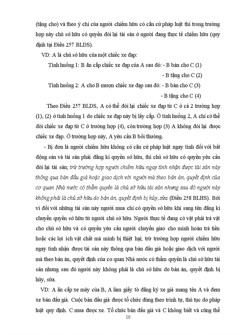 image for page Bt học kỳ môn luật dân sự 1 PHƯƠNG THỨC BẢO VỆ QUYỀN SỞ HỮU