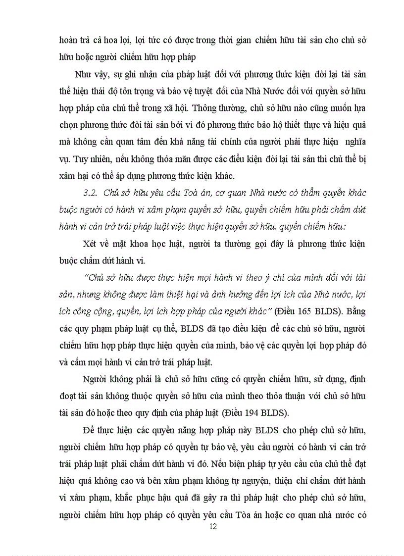 image for page Bt học kỳ môn luật dân sự 1 PHƯƠNG THỨC BẢO VỆ QUYỀN SỞ HỮU