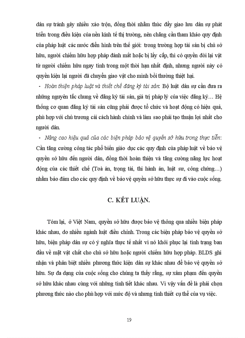 image for page Bt học kỳ môn luật dân sự 1 PHƯƠNG THỨC BẢO VỆ QUYỀN SỞ HỮU