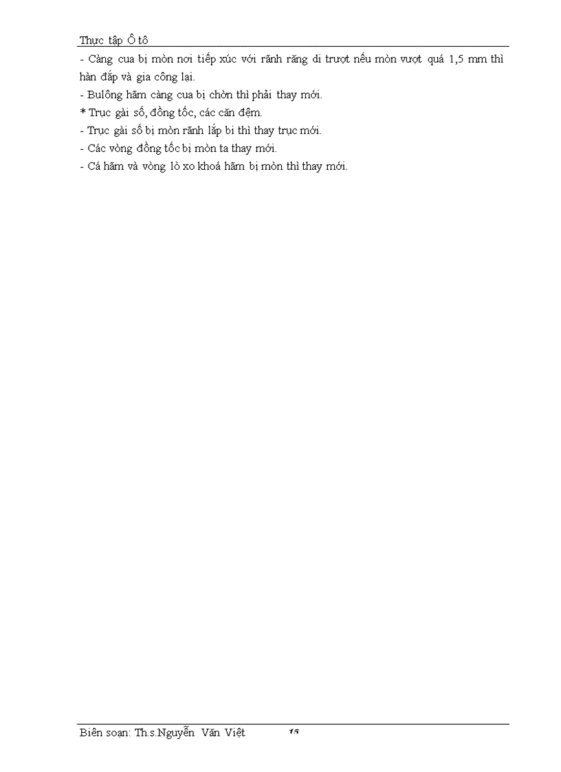 image for page Tháo lắp kiểm tra sửa chữa hộp số của động cơ đặt ngang và đặt dọc