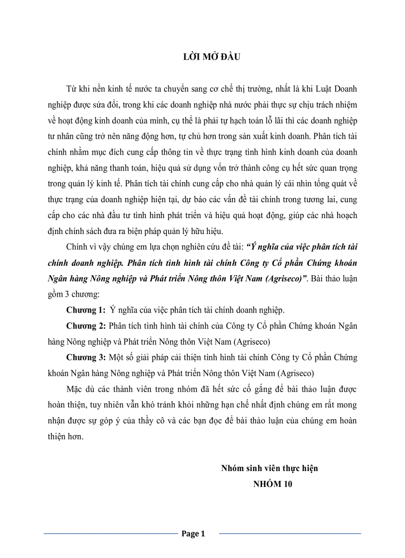 image for page Phân tích tình hình tài chính Công ty Cổ phần Chứng khoán Ngân hàng Nông nghiệp và Phát triển Nông thôn Việt Nam Agriseco