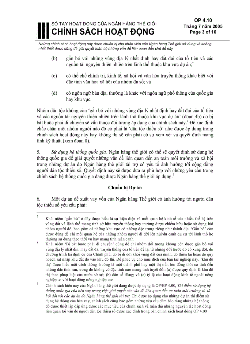 image for page Sổ tay hoạt động của ngân hàng thế giới chính sách hoạt động