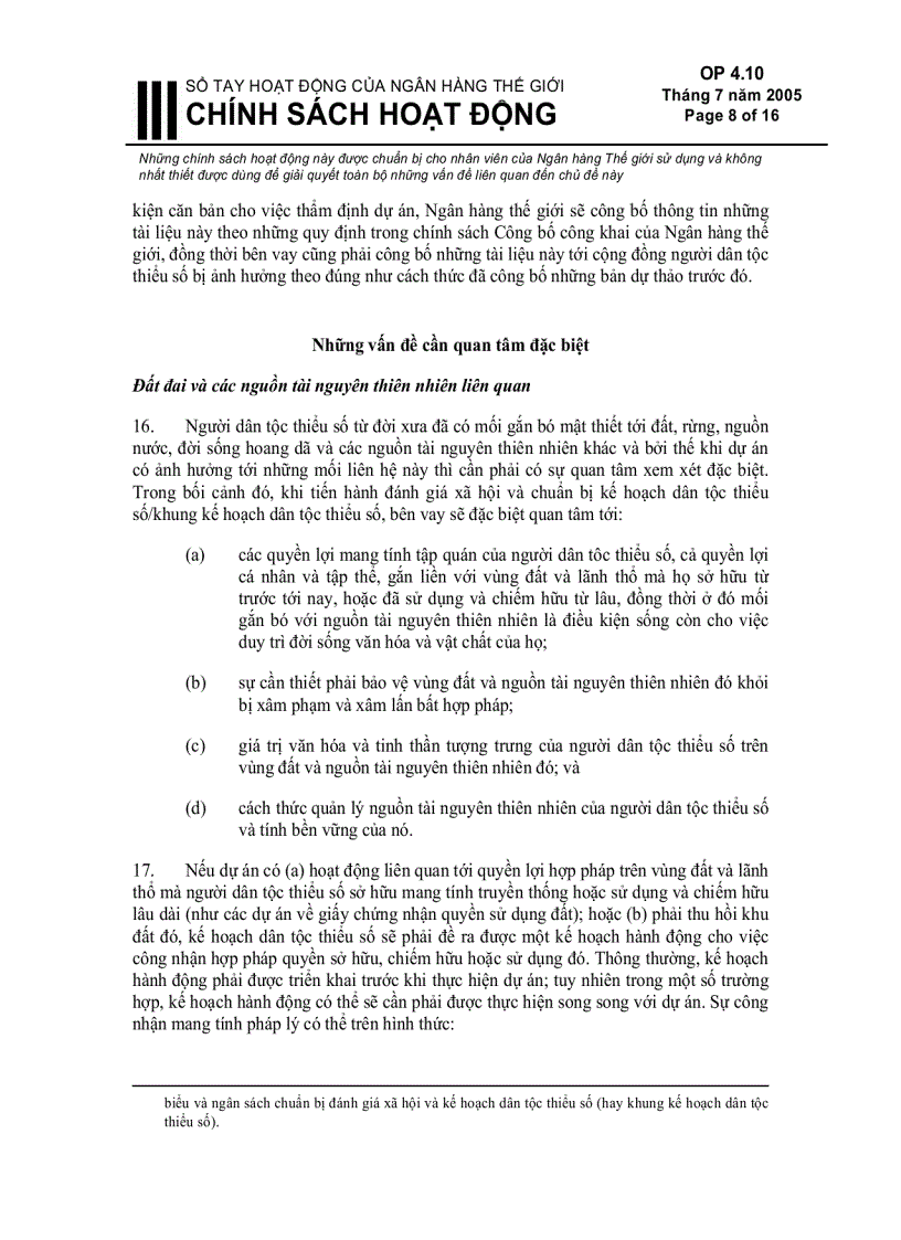 image for page Sổ tay hoạt động của ngân hàng thế giới chính sách hoạt động