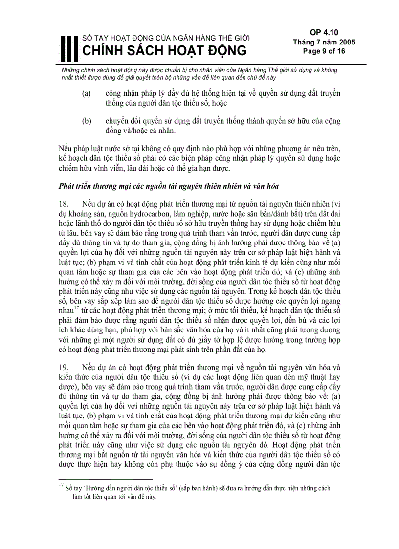 image for page Sổ tay hoạt động của ngân hàng thế giới chính sách hoạt động