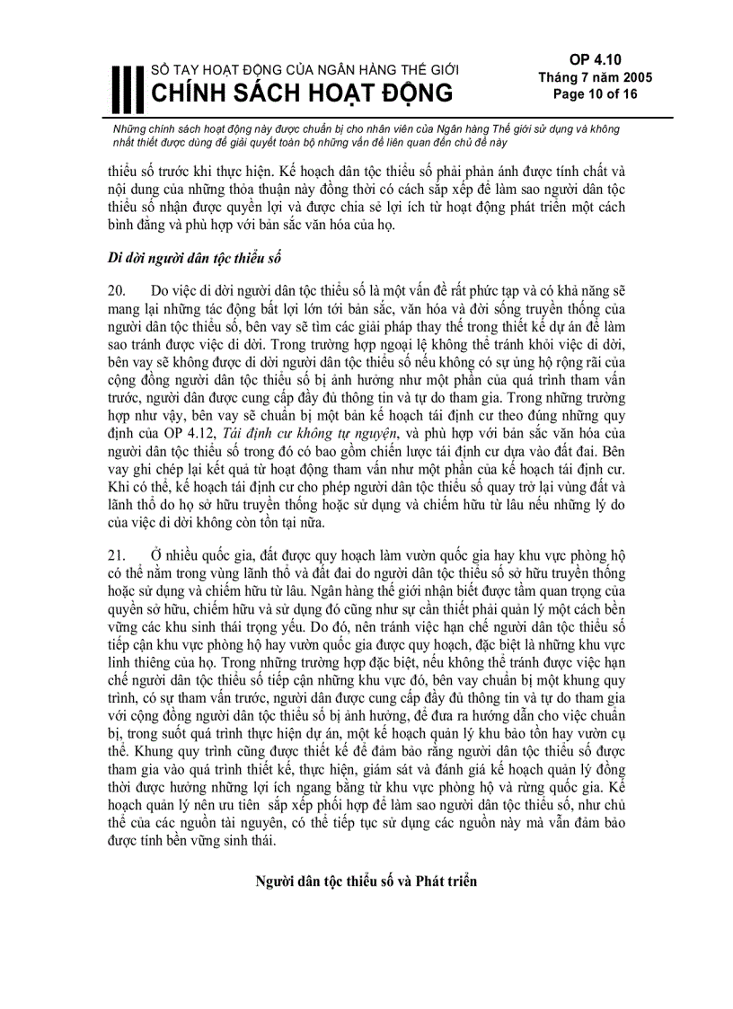 image for page Sổ tay hoạt động của ngân hàng thế giới chính sách hoạt động